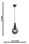 Begüsa Infinite Single Pendant Black Smoke Glass 5