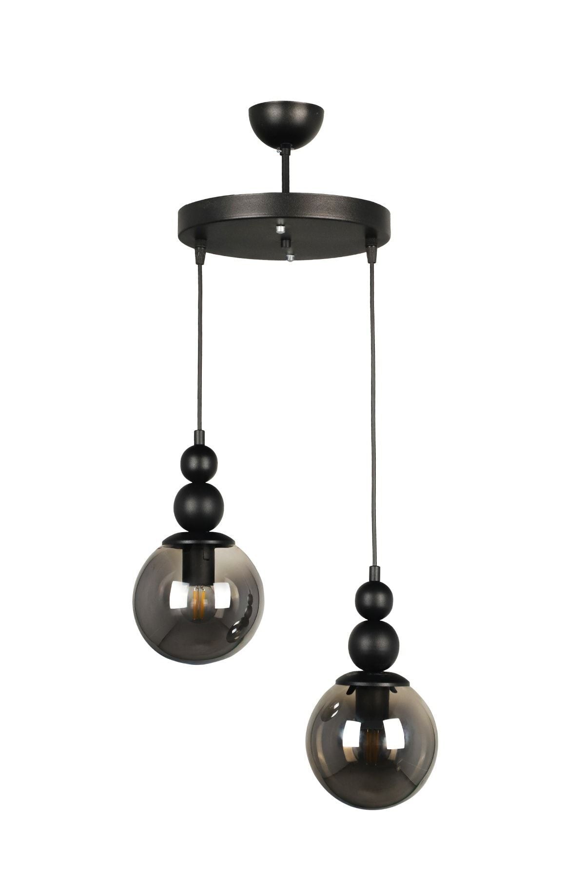 Begüsa Sonsuz 2-Light Black Smoke Glass Chandelier 2