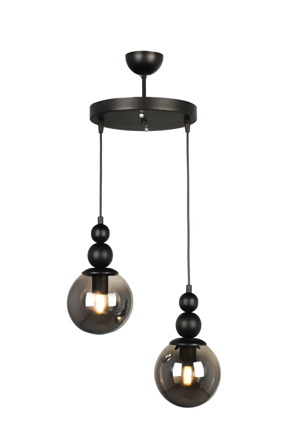 Begüsa Sonsuz 2-Light Black Smoke Glass Chandelier 3