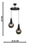 Begüsa Sonsuz 2-Light Black Smoke Glass Chandelier 5