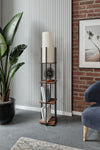 Halımax Decorative Black Wooden Shelf Floor Lamp 2