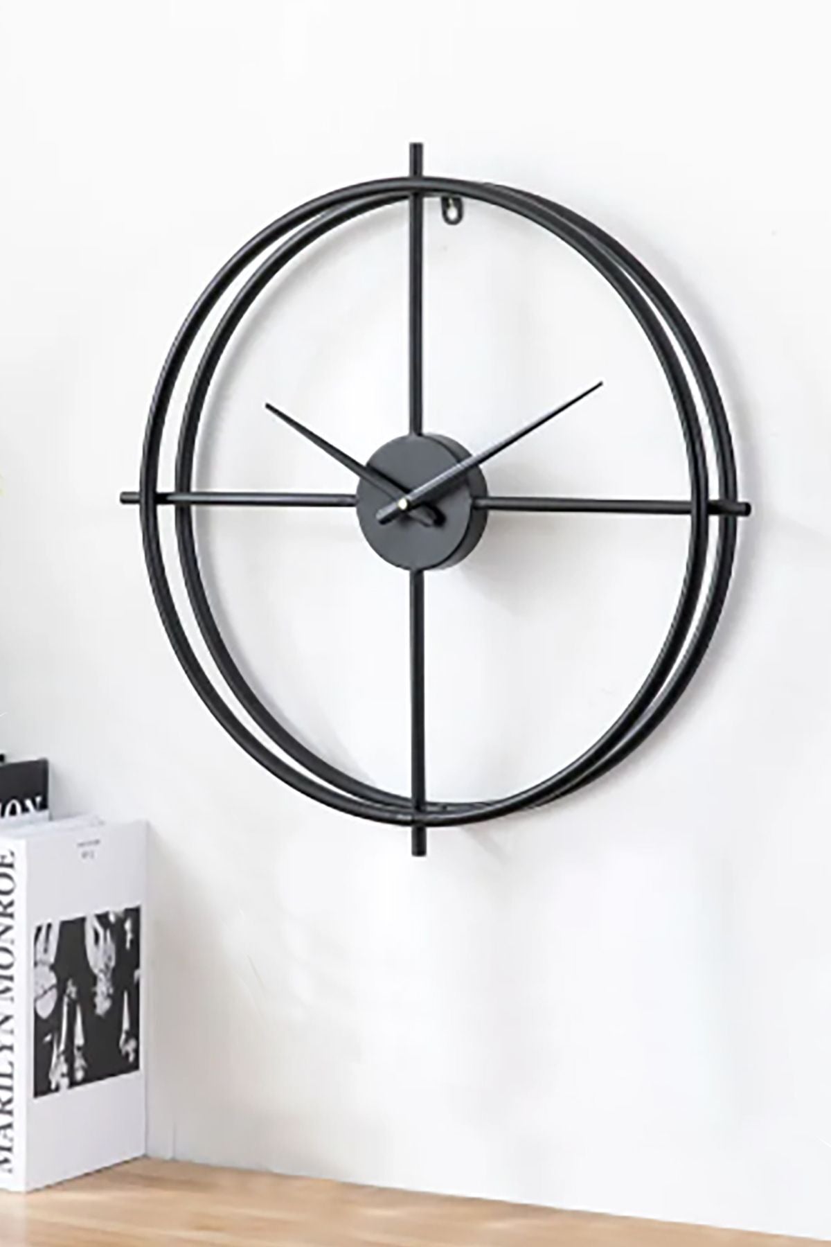 AGA KONSEPT Spanish And Scandinavian Style 60 Cm Black, Wrought Iron Metal Minimalist Wall Clock 1