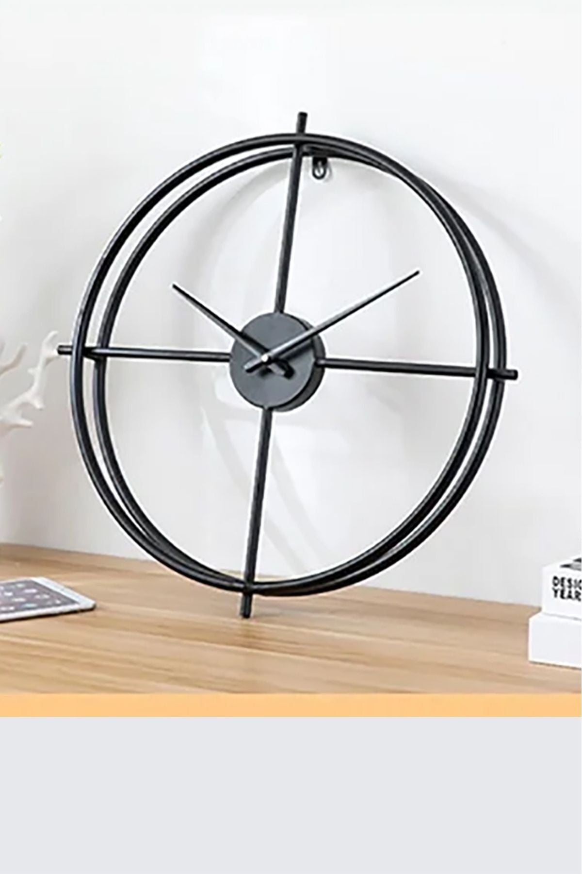 AGA KONSEPT Spanish And Scandinavian Style 60 Cm Black, Wrought Iron Metal Minimalist Wall Clock 5