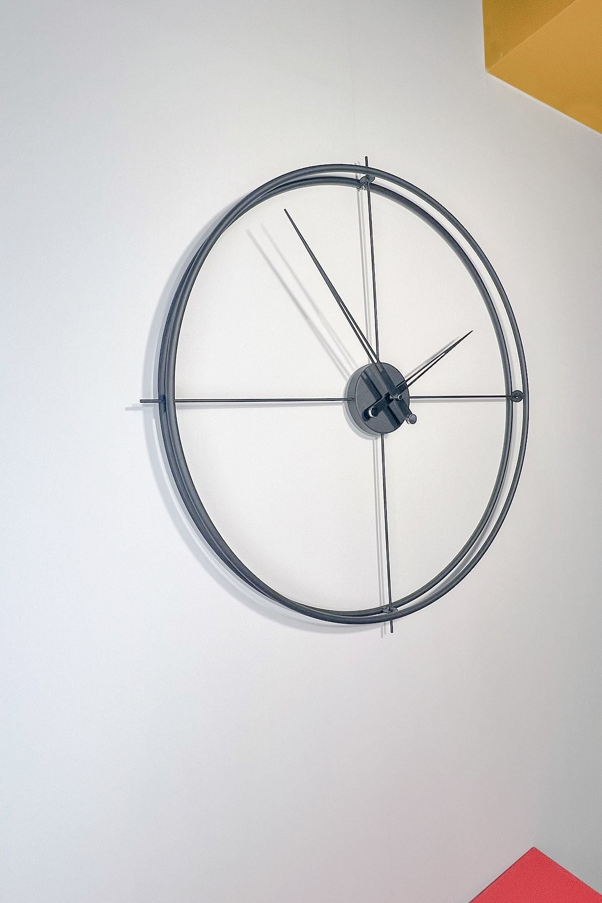 AGA KONSEPT Scandinavian XXL 90 Cm Black, Spanish And Scandinavian Style Wrought Iron Metal Minimalist Wall Clock 2