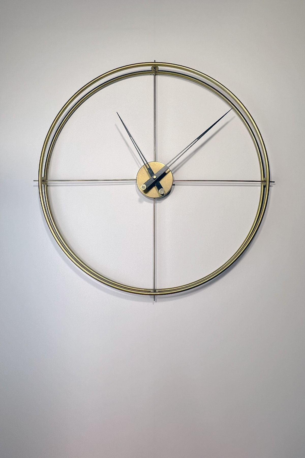 AGA KONSEPT Scandinavian XXL 90 Cm Gold, Spanish And Scandinavian Style Wrought Iron Metal Minimalist Wall Clock 3