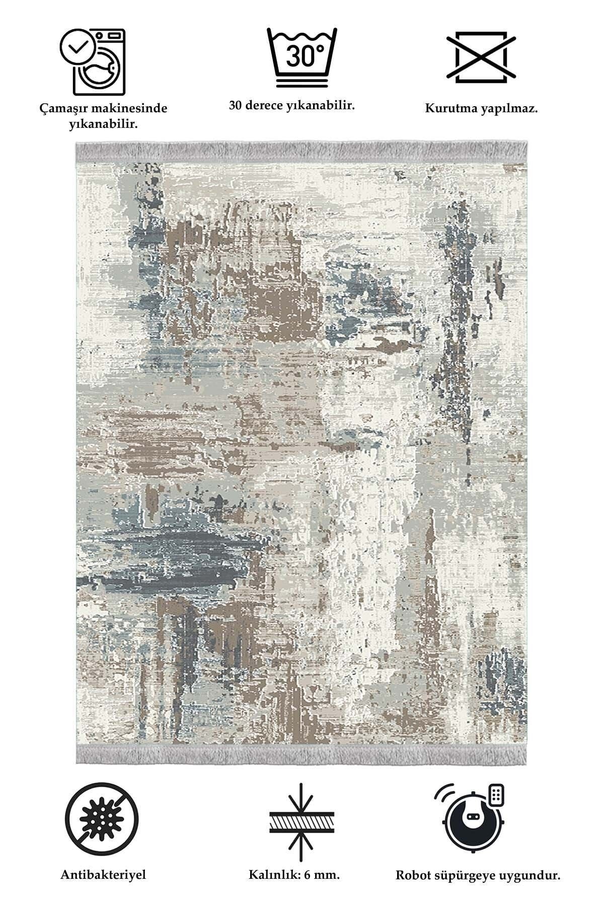 ALAADDIN CARPET Faded Pattern Digital Print Washable Non-Slip Stain-Resistant Living Room Rug 2