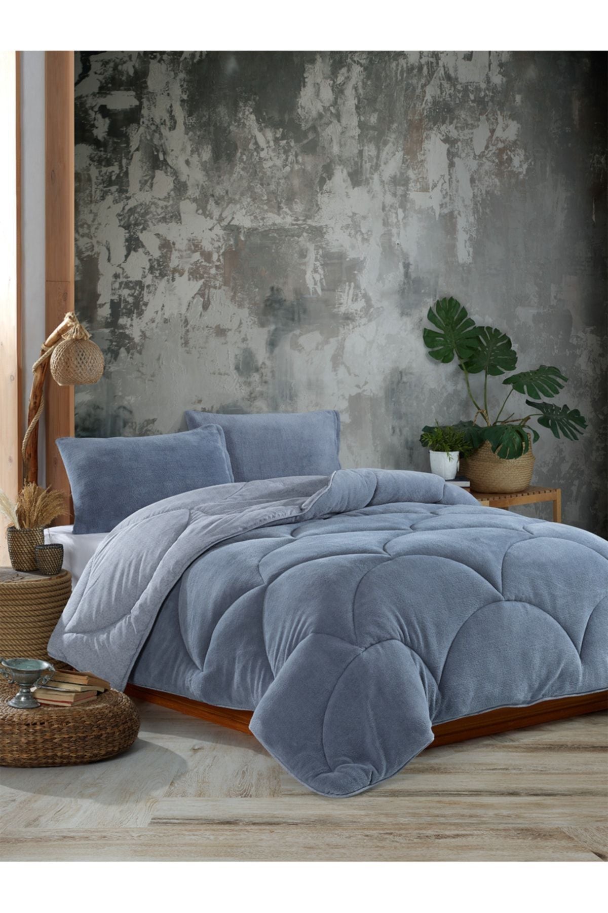 NANOSOFT King Size Grey Welsoft Quilt 230x260 1