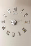 Wooden Factory Time Collection 3D Roman Numeral Wall Clock (Silver) 1