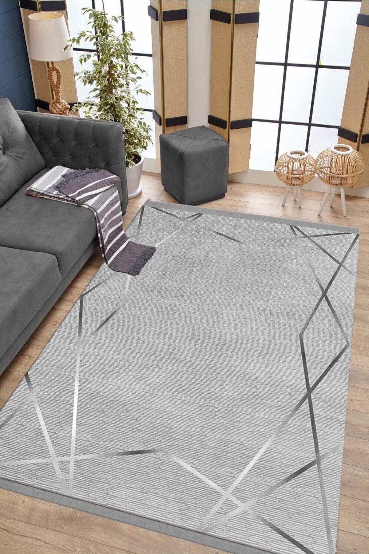 ALAADDIN CARPET Eskitme Pattern Digital Print Washable Non-Slip Stain-Resistant Living Room Carpet 1