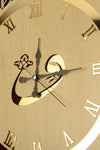 Pey Aksesuar Wooden And Mirrored Vav Motif Wall Clock 4