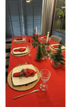 Decamor Home Velvet Textured Red Tablecloth Christmas Table 6