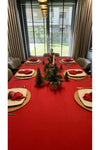 Decamor Home Velvet Textured Red Tablecloth Christmas Table 7