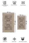 ALAADDİN CARPET Non-Slip Washable 2-Piece Set 60x100 50x60 Bathroom Rug Bathroom Mat Toilet Set 2