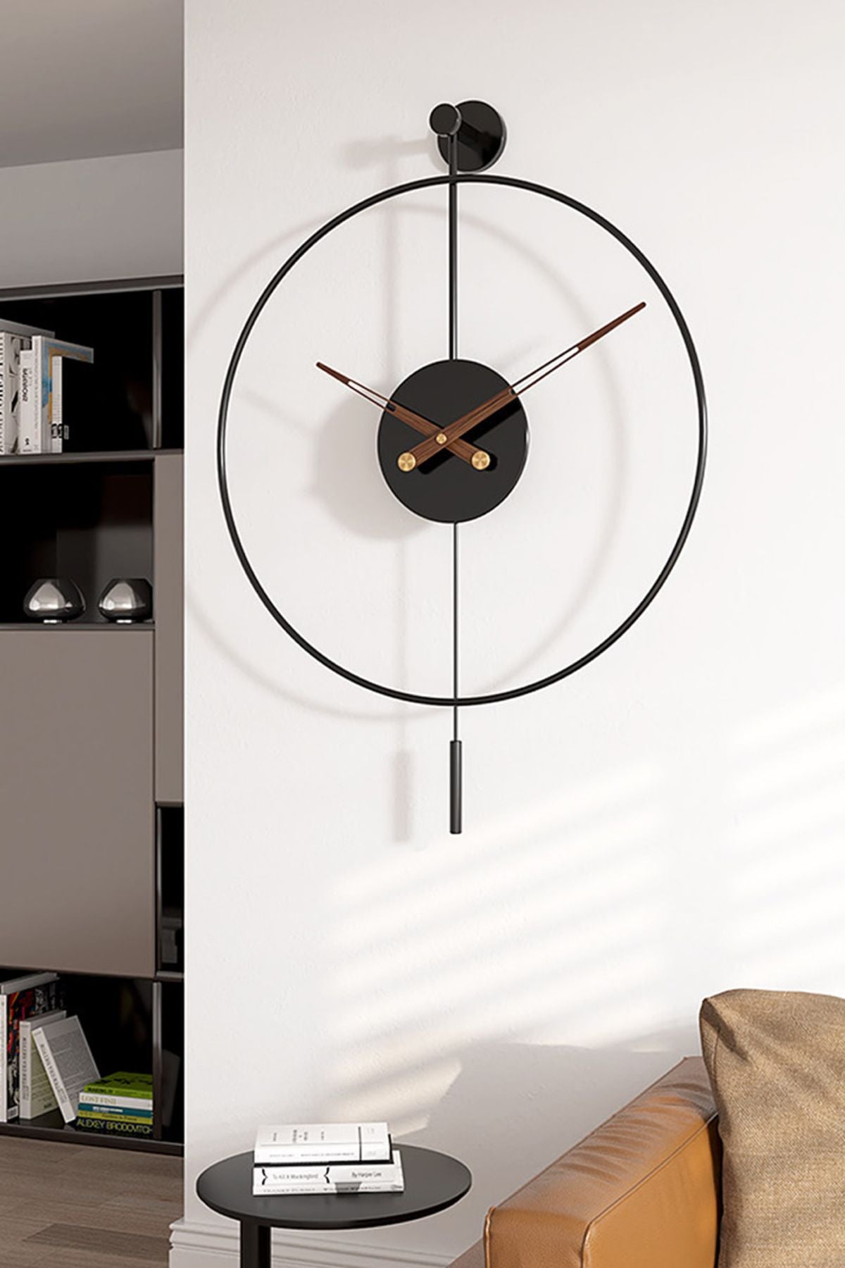 AGA KONSEPT Tiktok Plus 60 Cm Black, Modern Decorative Pendulum Metal Wall Clock 1