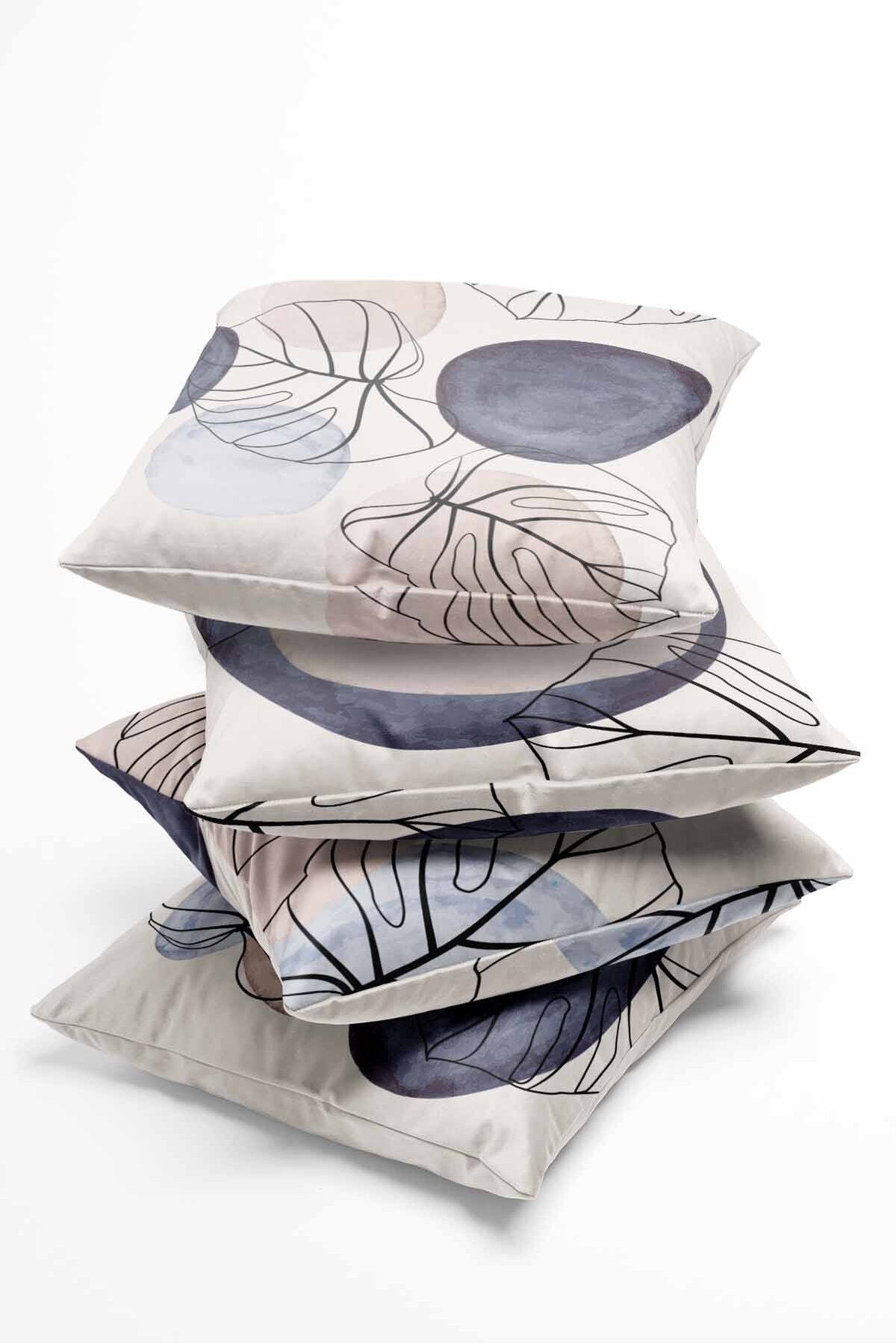 Pilloveland Double-Sided Printed Powder Patterned 4-Piece Suede Pillow Cover 3