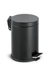 Sas Haus Pedal Trash Can Toilet Brush Bathroom Trash Can 2-Piece Bathroom Set Black 5 Liters 2