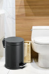 Sas Haus Pedal Trash Can Toilet Brush Bathroom Trash Can 2-Piece Bathroom Set Black 5 Liters 4