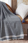 Vagonik Zigzag Cotton TV Blanket | Lap Blanket Throw - Smoke 2