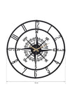 Muyika Design Muyika Bunnela Compass Metal Black Silent Mechanism Wall Clock 50x50cm Mds-50 6