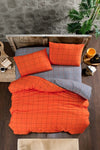 Mulberry Orange Duvet Cover Set Double 4 Pieces 200x220-Orange 1