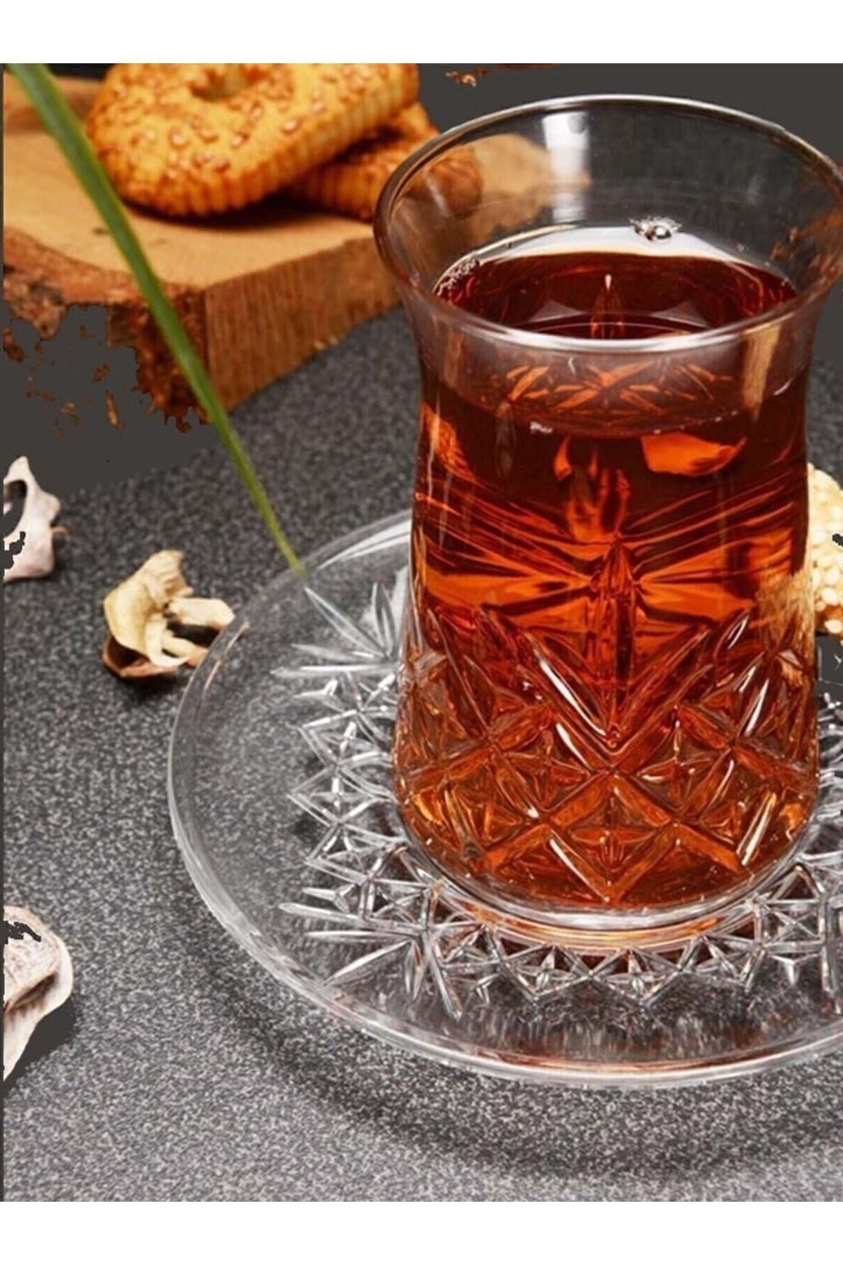 Paşabahçe Timeless Tea Glass And Saucer Set For 6 People 2