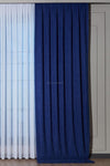 Beythome Parlement Blue Soft Velvet Curtain - Pleated Single Panel - 1/2 Medium Pleat 2