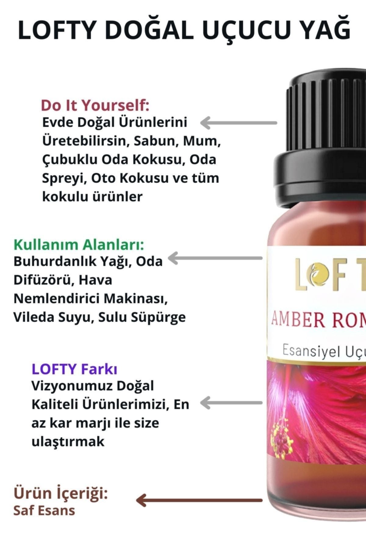 Lofty Amber Romantic Essential Oil Burner Essence Room Fragrance Essential Oil Burner Oil 10ml 4