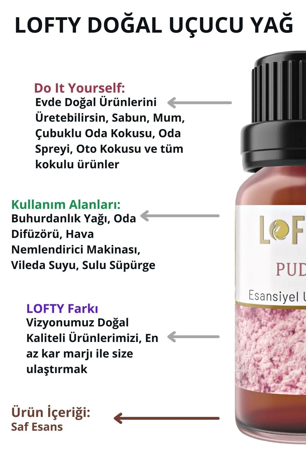 Lofty Pudra, Lavender, Amber Romantic Essential Oil Burner Essence Room Fragrance Essential 10 ml 5