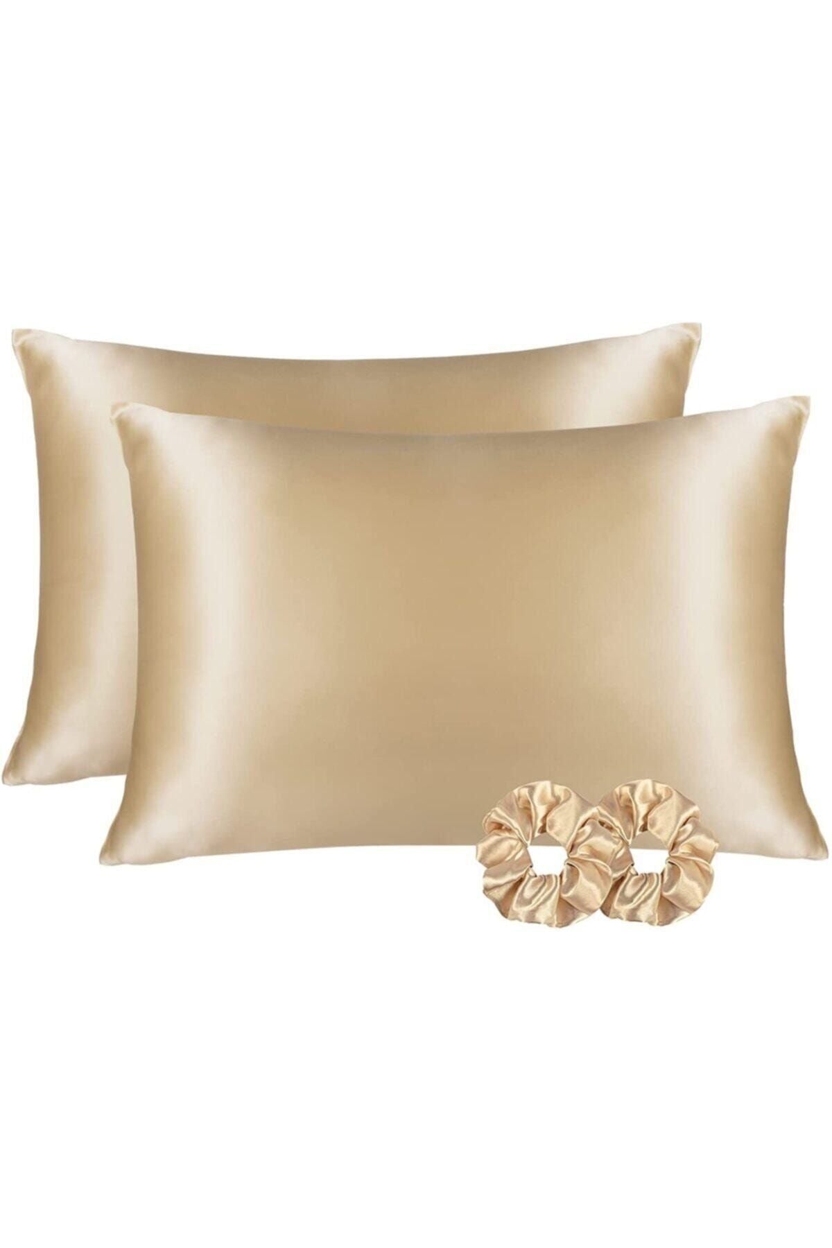 EVYA Silk Satin 50x70 Cm Pillowcase 2 Pieces For Curly Hair Beige 1