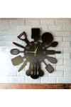 AA Shop Black Gift Wooden Decorative Kitchen Pattern Silent Wall Clock 50cm 1