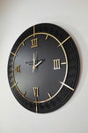 Blackframe Lounge Style Black & Gold Wall Clock - 50x50cm 1