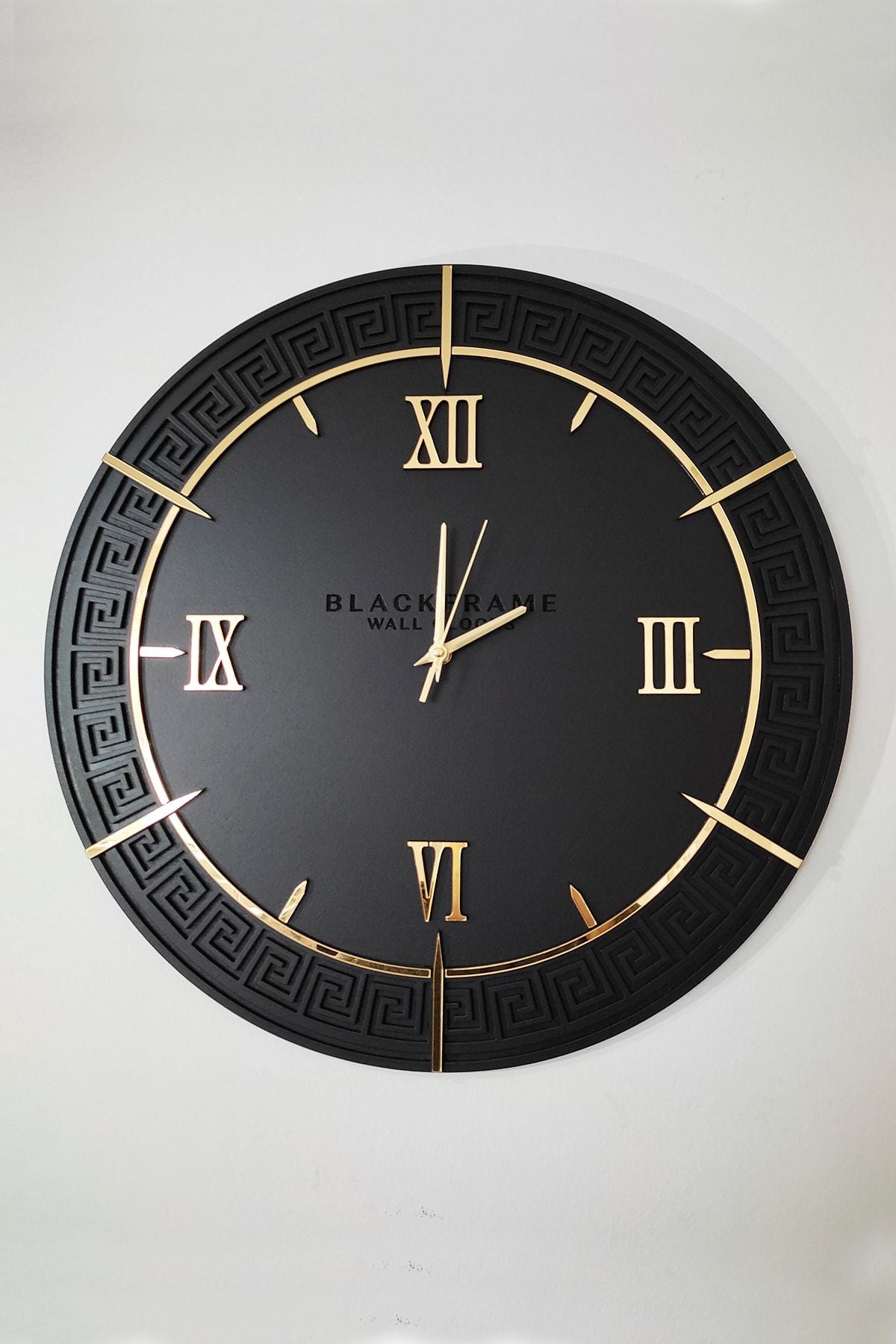 Blackframe Lounge Style Black & Gold Wall Clock - 50x50cm 2