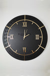 Blackframe Lounge Style Black & Gold Wall Clock - 50x50cm 2