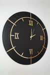 Blackframe Lounge Style Black & Gold Wall Clock - 50x50cm 3