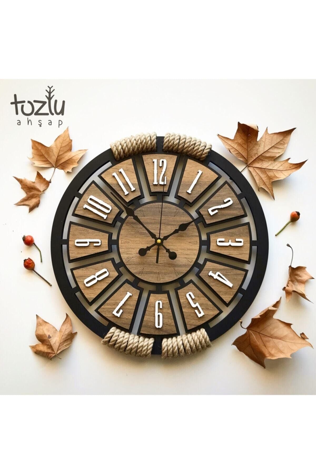 Tozluahşap Wooden Rope Decorative Wall Clock (40cm-40cm) 1