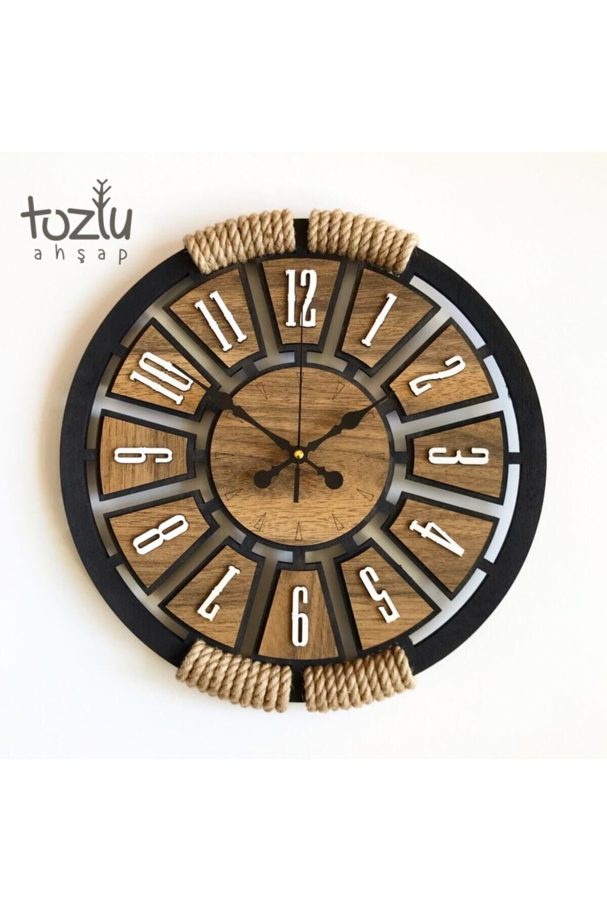 Tozluahşap Wooden Rope Decorative Wall Clock (40cm-40cm) 2