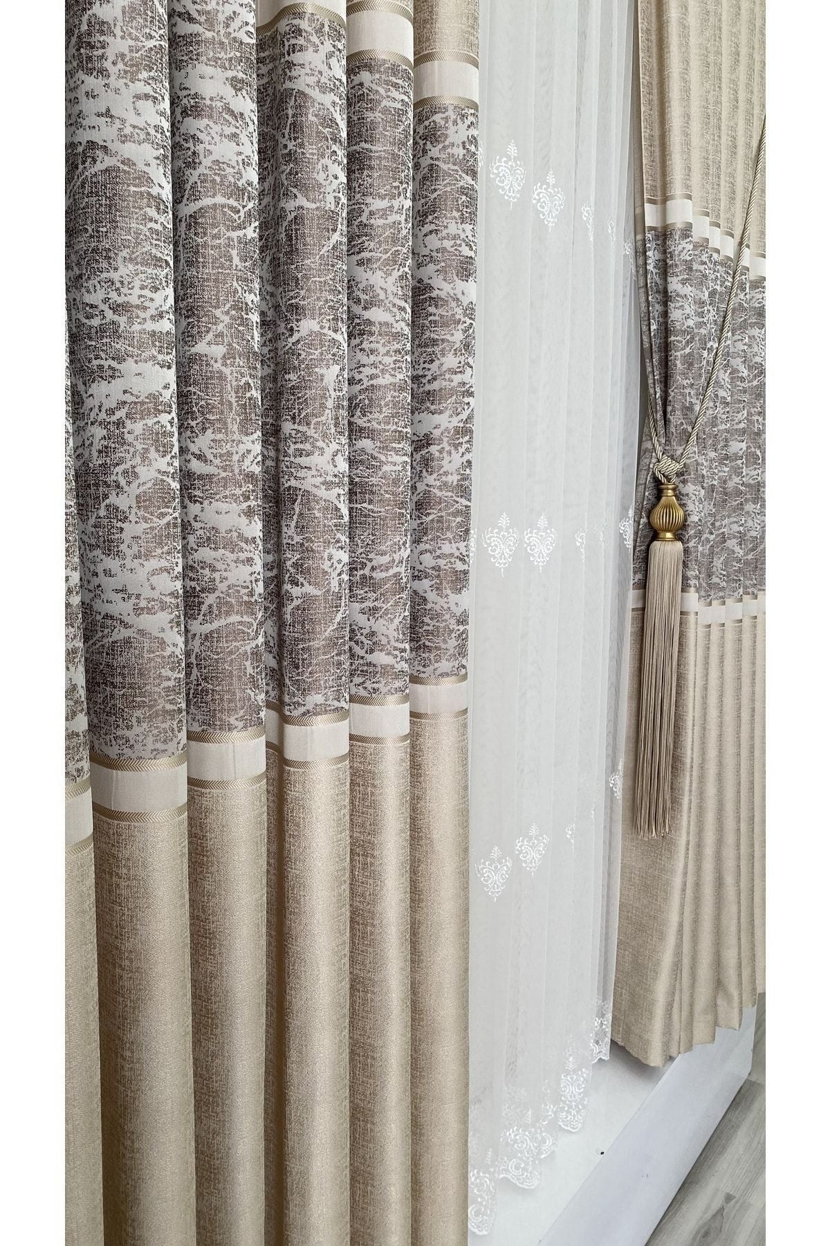 Fon Dünyası Pano Curtain Cappuccino Cream (Single Panel) 3