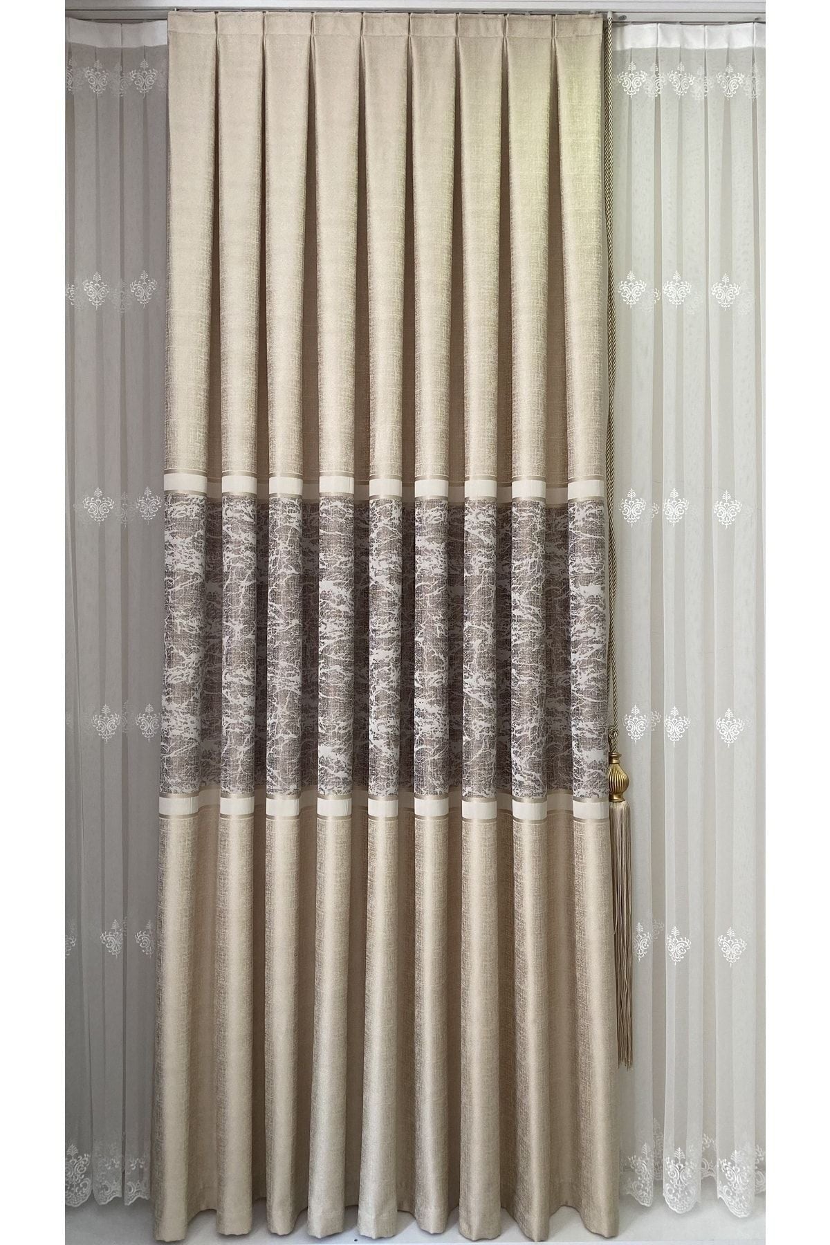 Fon Dünyası Pano Curtain Cappuccino Cream (Single Panel) 5