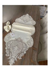 ÇİZGEHOME Lux Cluster Cream Lace Tablecloth Set for 12 People (26 Pieces) 3