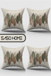 SasoHome Colorful Leaf Pattern Cushion Cover Set of 4 on Cream Background 2