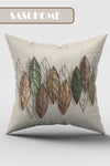 SasoHome Colorful Leaf Pattern Cushion Cover Set of 4 on Cream Background 3