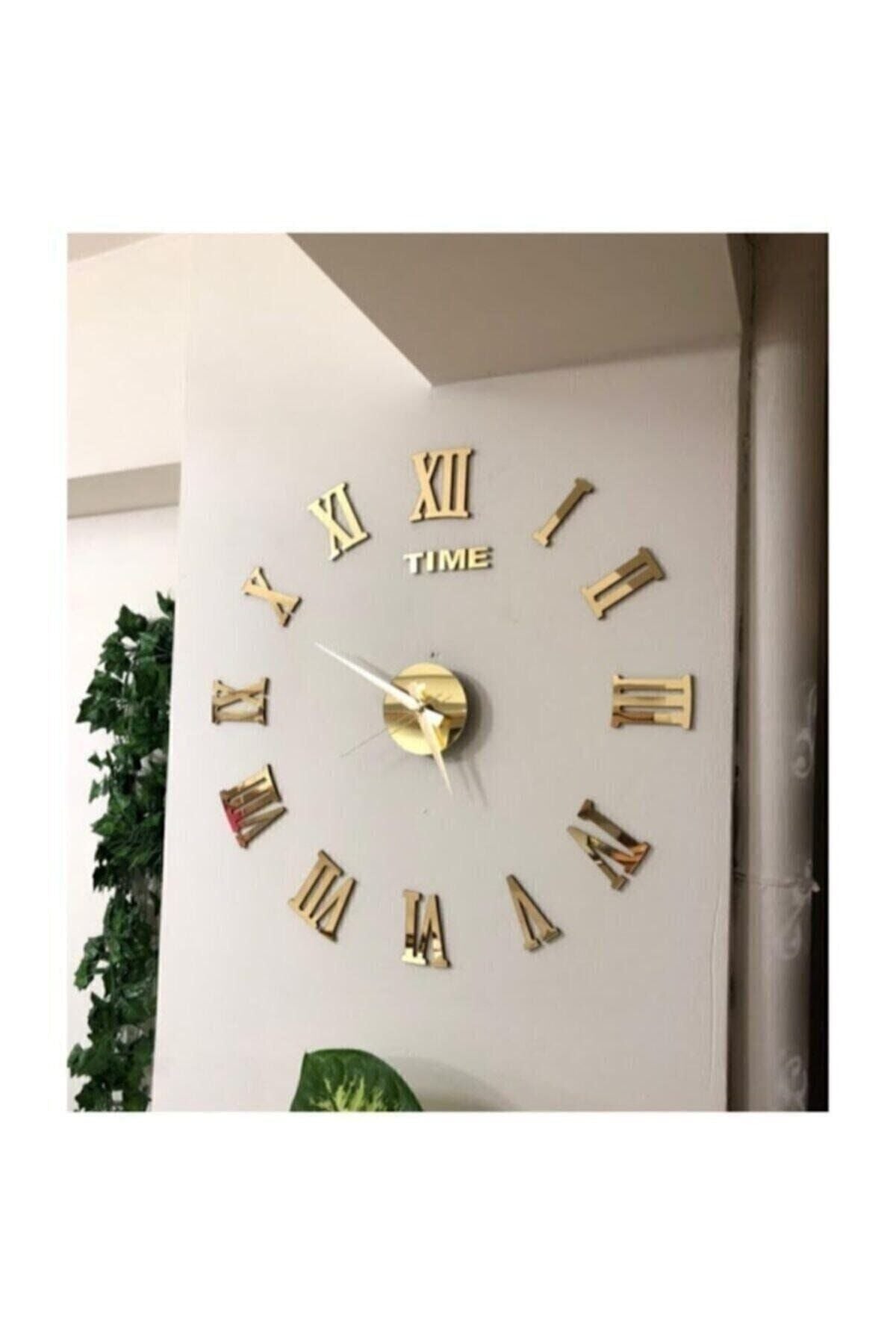 AtaDeco 3D Gold Roman Numerals Decorative Large Wall Clock 1