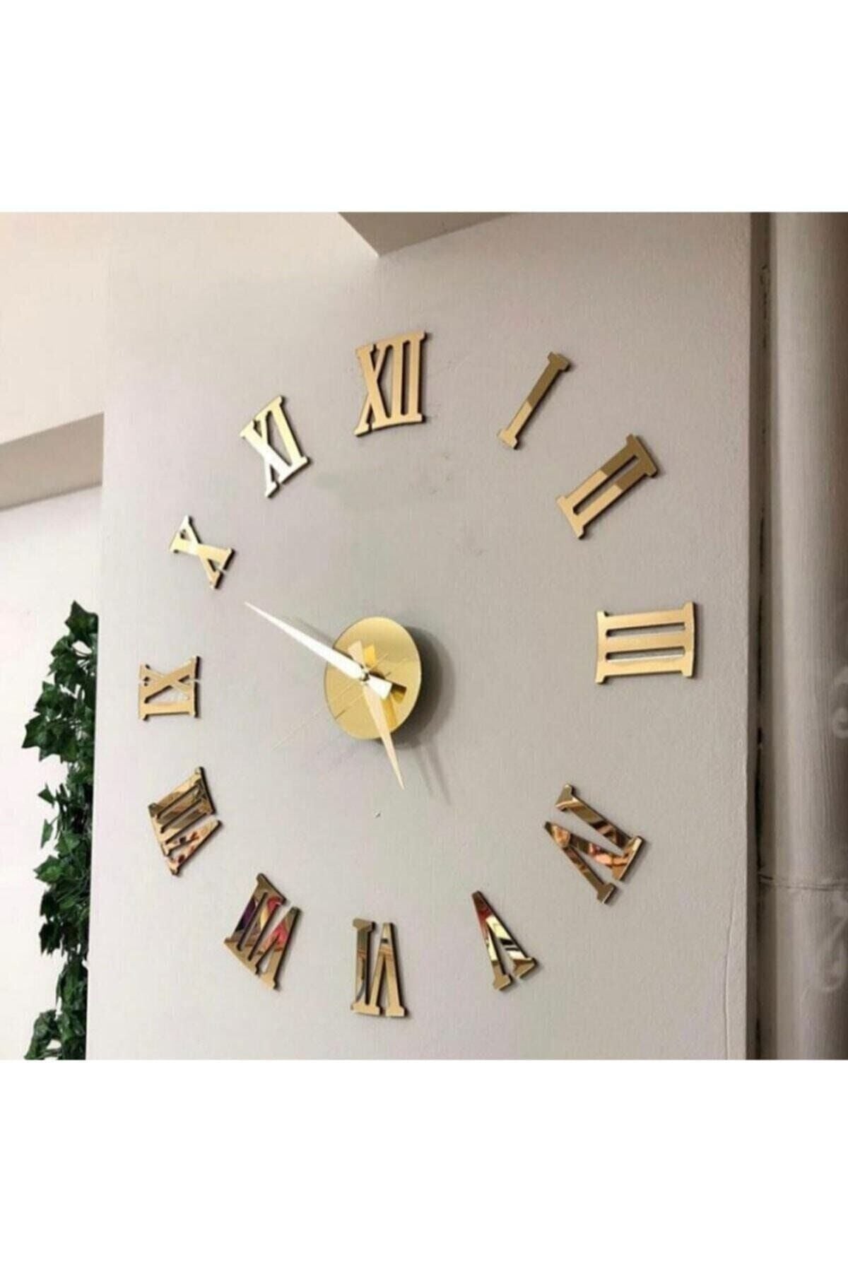 AtaDeco 3D Gold Roman Numerals Decorative Large Wall Clock 2