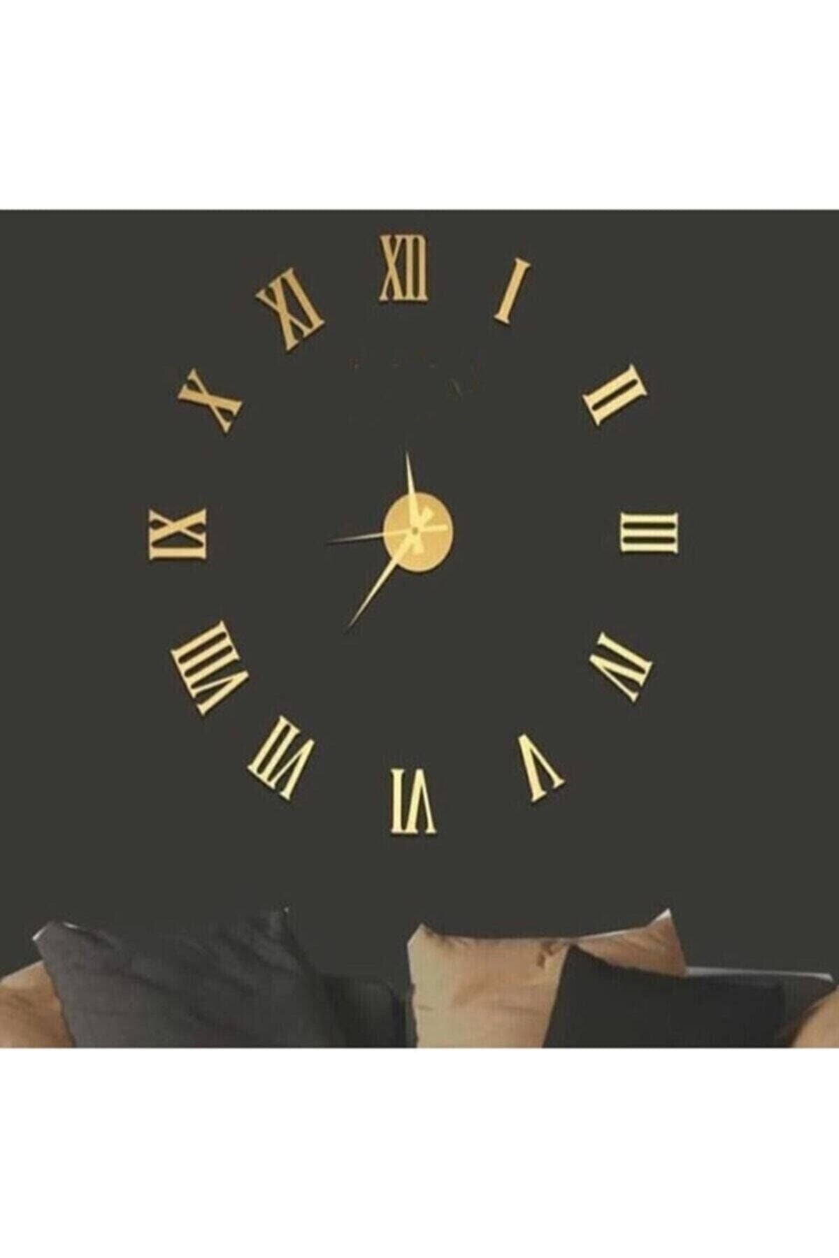 AtaDeco 3D Gold Roman Numerals Decorative Large Wall Clock 4