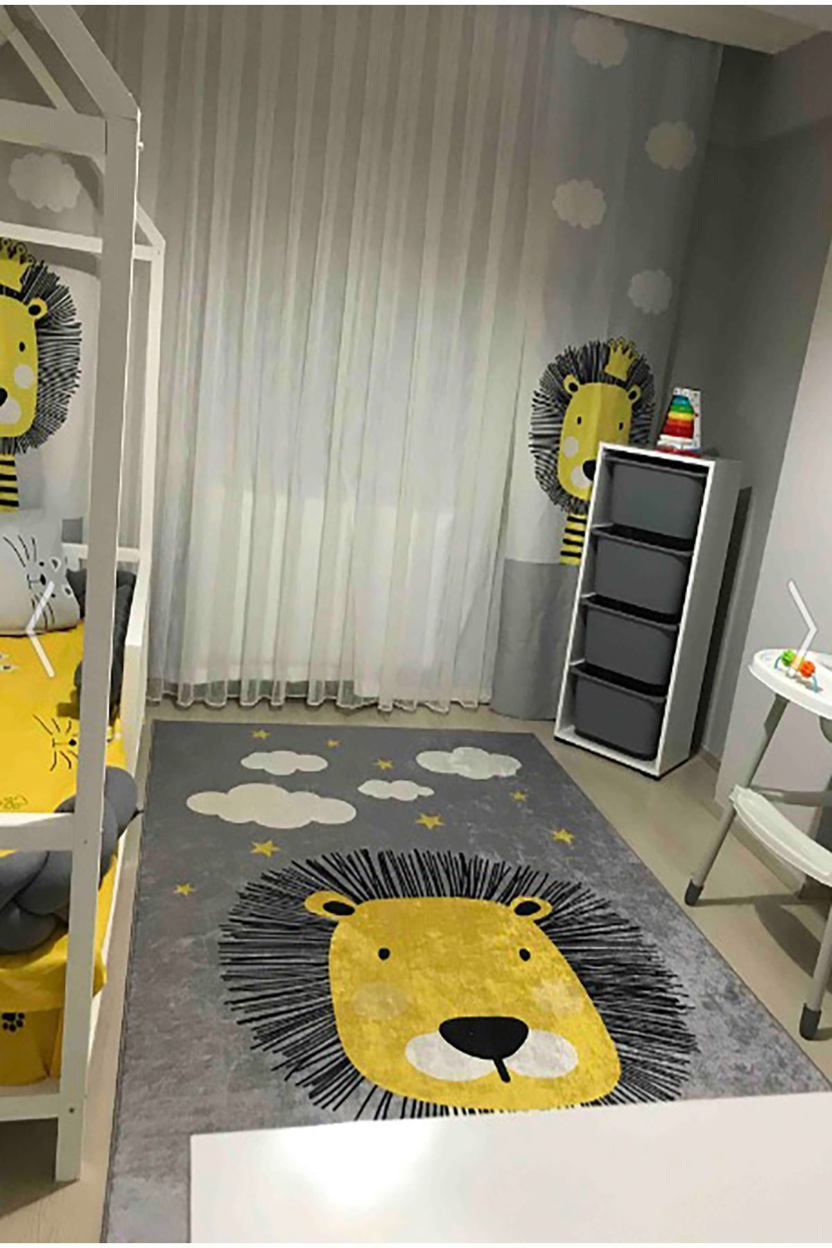 Bebişim Halı Cute Lion Patterned Kids Room Rug 6