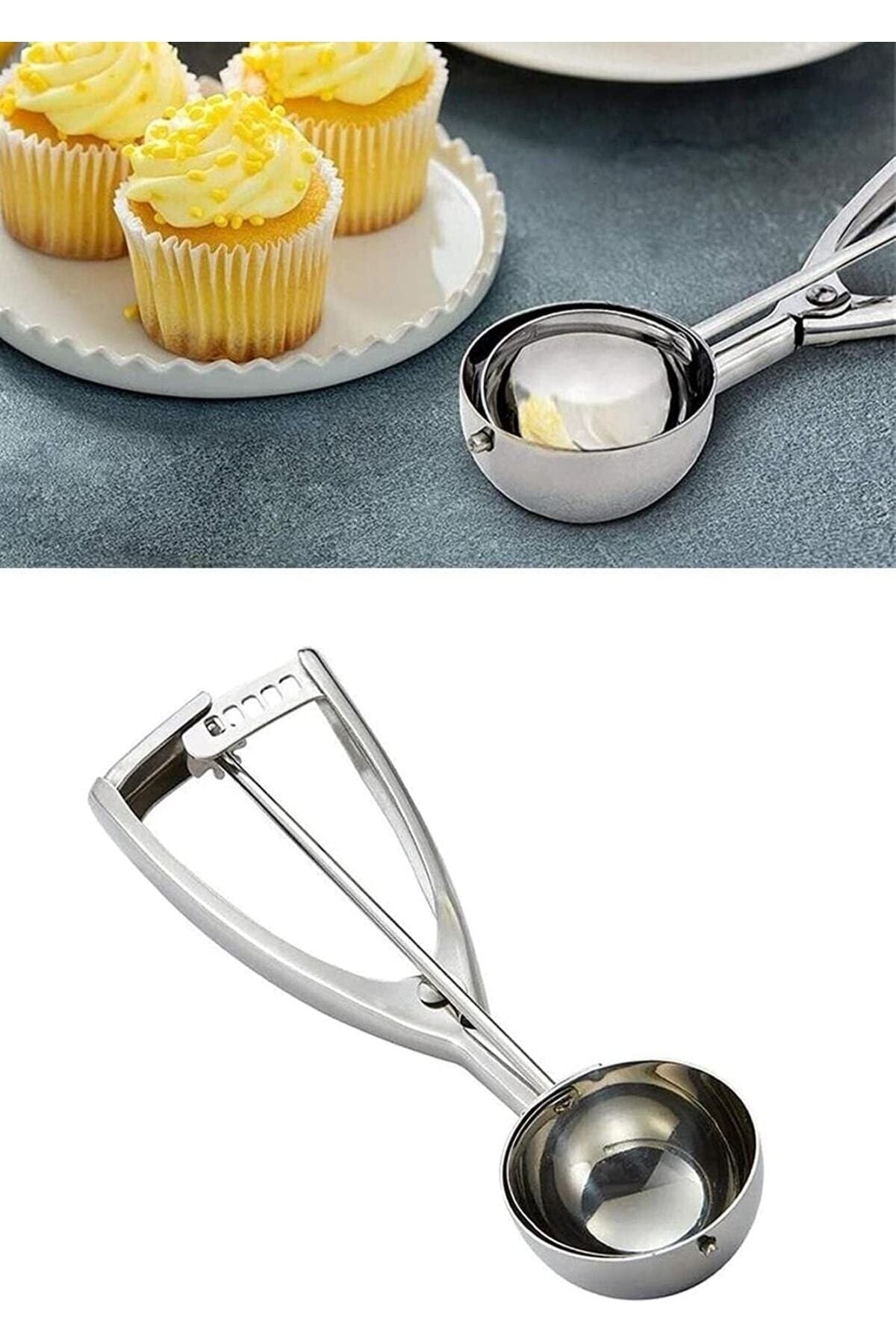 Kaşbaşı Home Stainless Steel Ice Cream Scoop Spoon 2