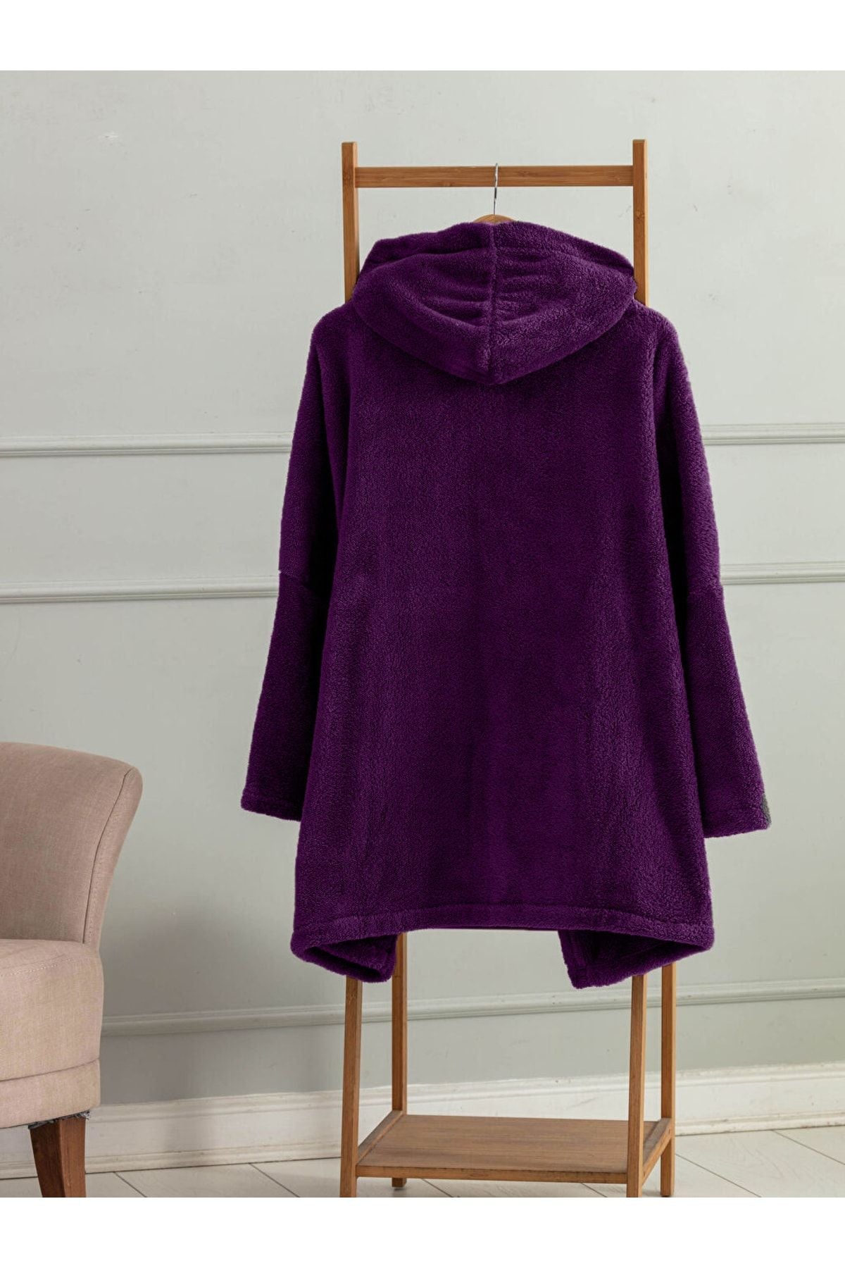 Mulberry Wellsoft Hooded Wearable TV Blanket Unisex Over Size - Purple 2