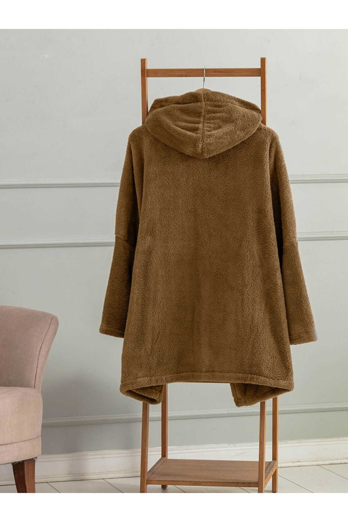 Mulberry Wellsoft Hooded Wearable TV Blanket Unisex Over Size - Camel 2