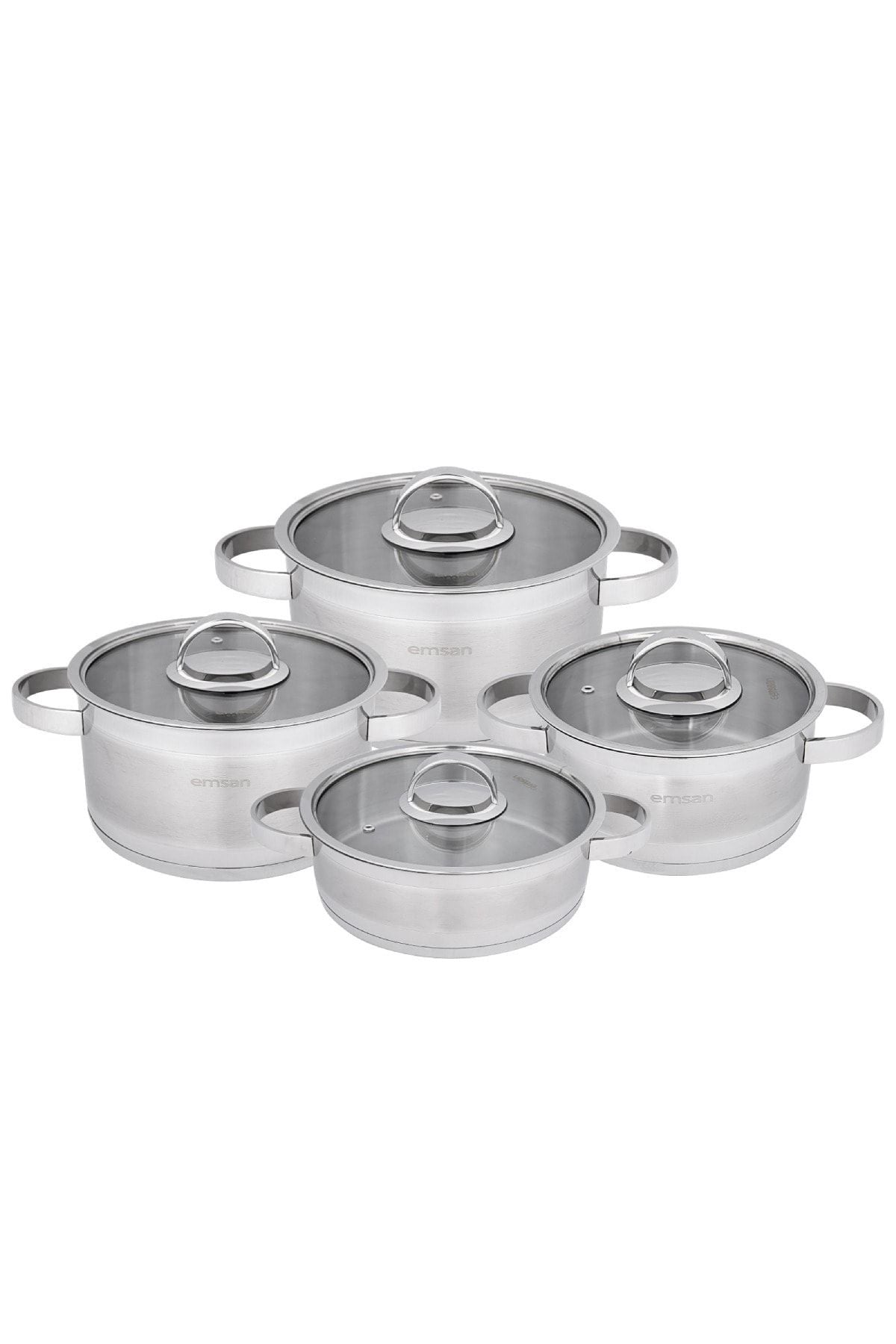 Emsan Karya Induction Base 8-Piece Stainless Steel Cookware Set 3