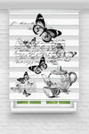 Grande Butterfly Tea Cup Digital Printed Kitchen Zebra Roller Blind 1